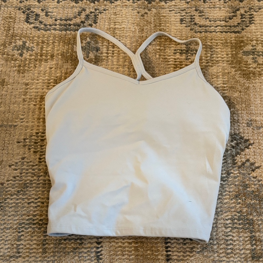 Athleta Cream Cross-Back Crop Top